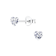 Herz Ohrstecker 925 Silber Zirkonia