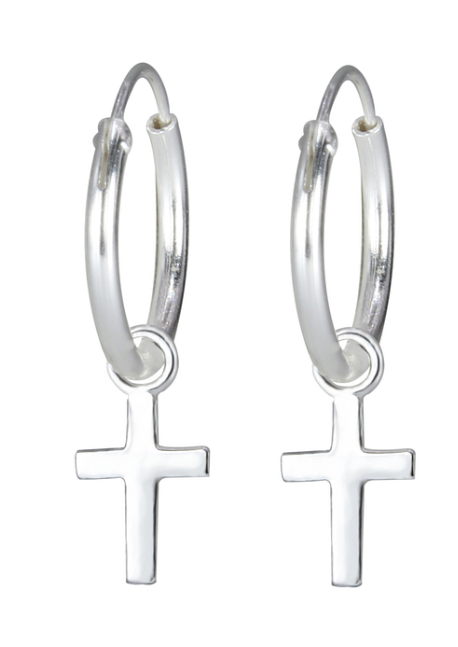 Kreuz Kreolen 925 Silber