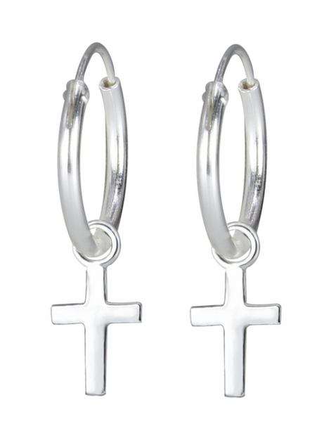 Kreuz Kreolen 925 Silber