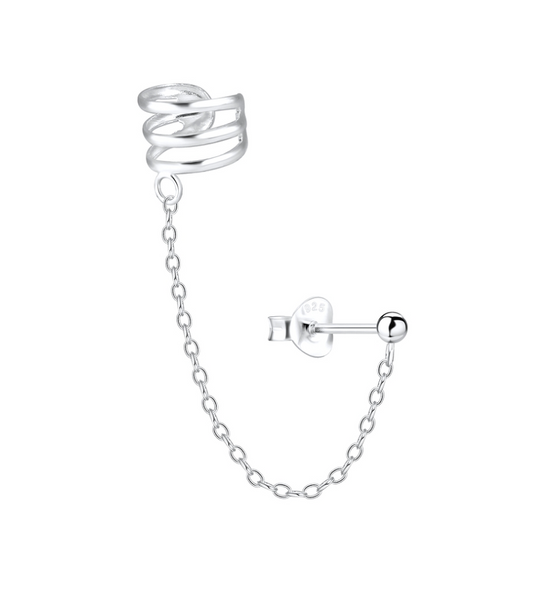 Kugel Ohrstecker 925 Silber mit Klemme