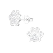 Pfoten Ohrstecker 925 Silber silbrig