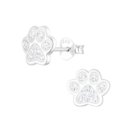 Pfoten Ohrstecker 925 Silber silbrig