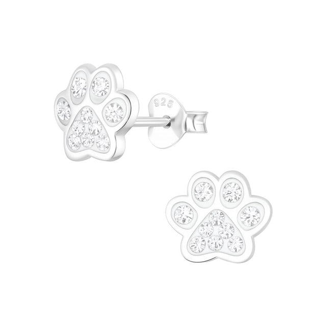 Pfoten Ohrstecker 925 Silber silbrig