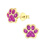 Pfoten Ohrstecker 925 Silber goldig