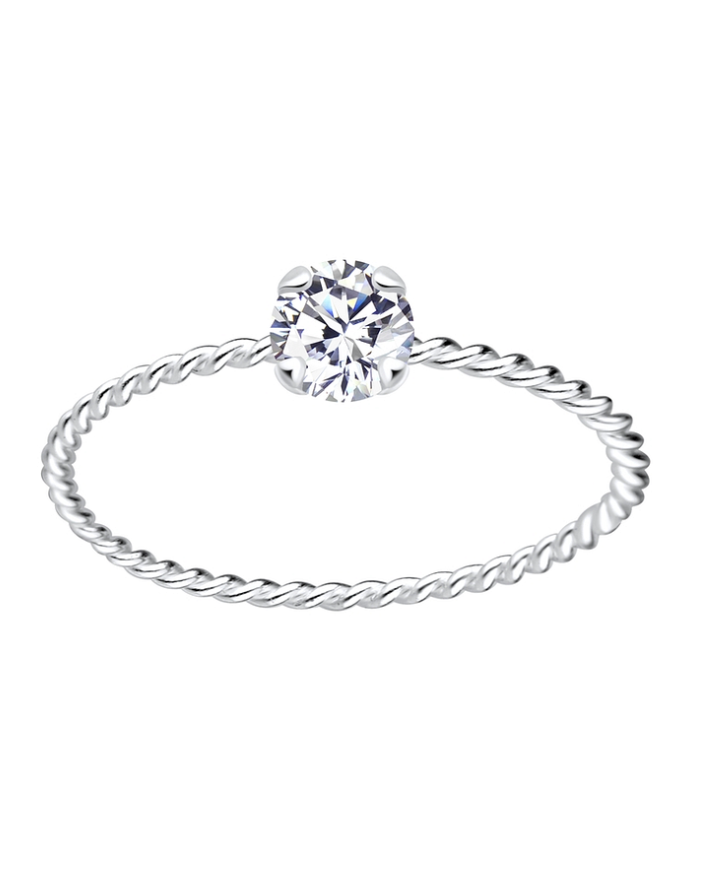 Solitaire Ring 925 Silber Zirkonia
