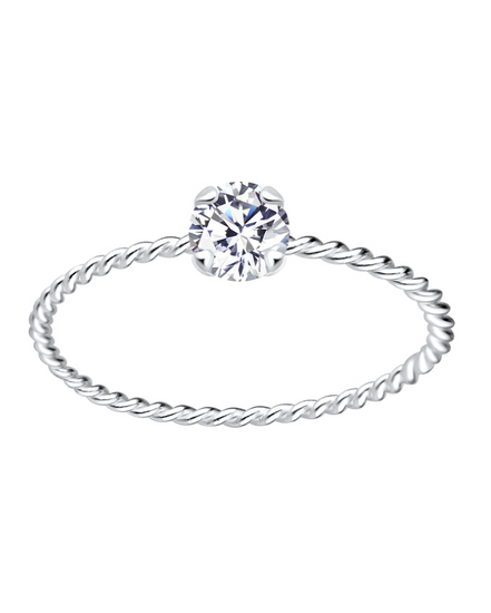 Solitaire Ring 925 Silber Zirkonia