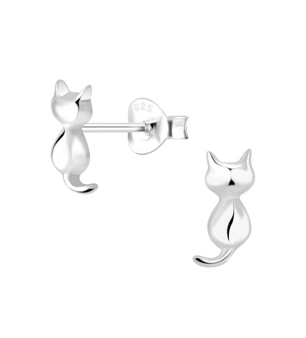 Katzen Ohrstecker 925 Silber