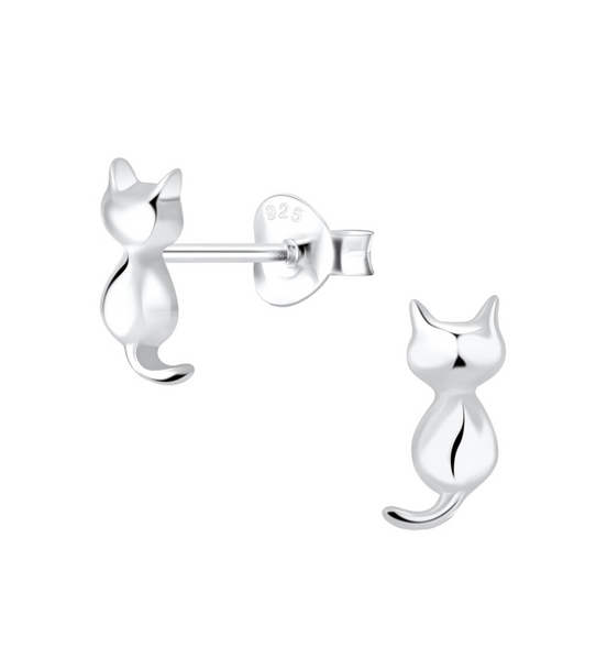 Katzen Ohrstecker 925 Silber