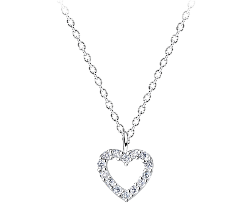 Herz Halskette 925 Silber Zirkonia