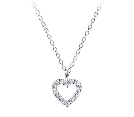 Herz Halskette 925 Silber Zirkonia