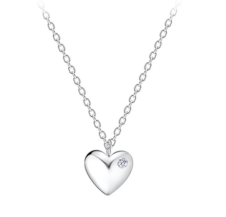 Herz Halskette 925 Silber Zirkonia
