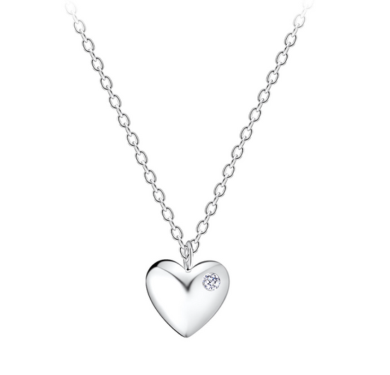 Herz Halskette 925 Silber Zirkonia