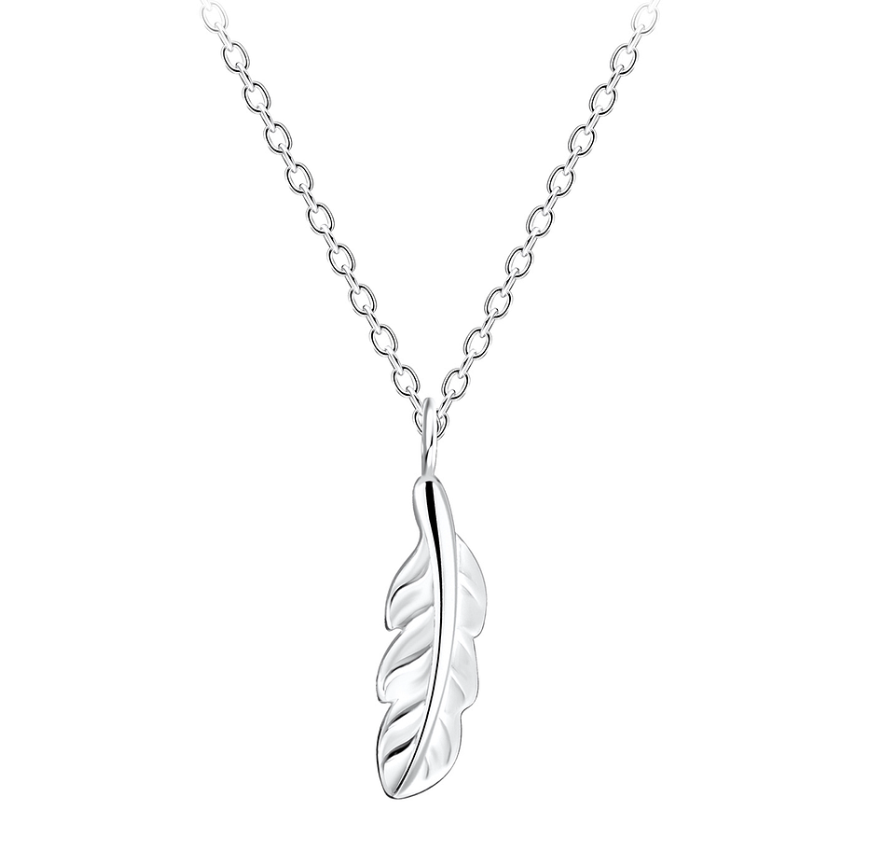 Feder Halskette 925 Silber