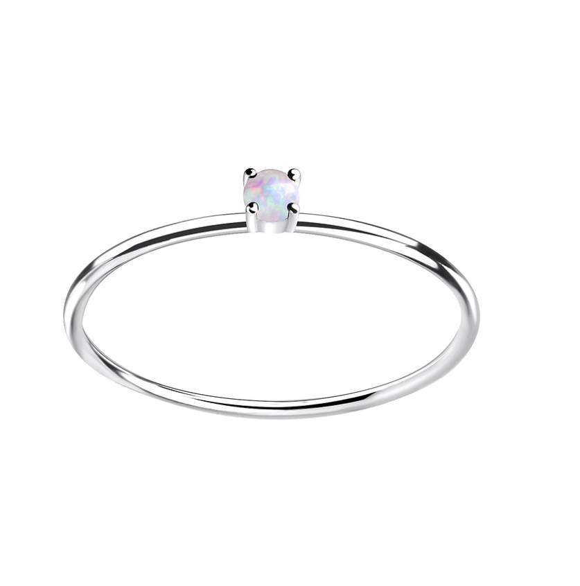 Ring 925 Silber Opal 2mm