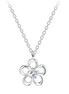 Blumen Halskette 925 Silber mit Zirkonia