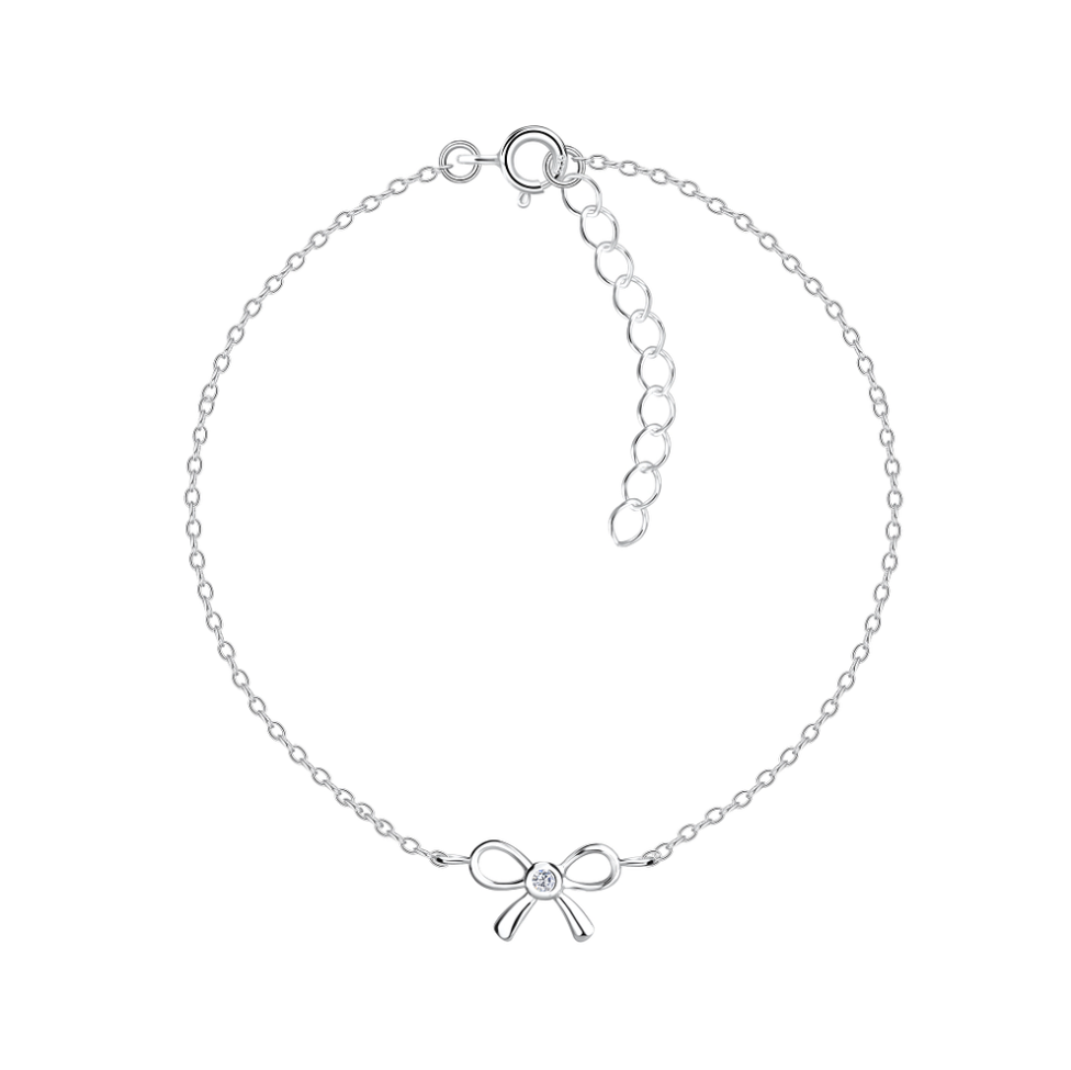 Schleifen Armband 925 Silber mit Zirkonia