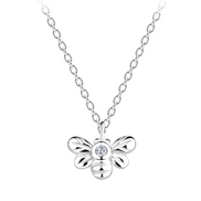 Bienen Halskette 925 Silber mit Zirkonia