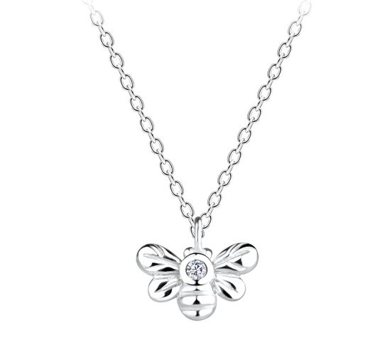 Bienen Halskette 925 Silber mit Zirkonia