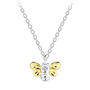 Bienen Halskette 925 Silber mit Zirkonia