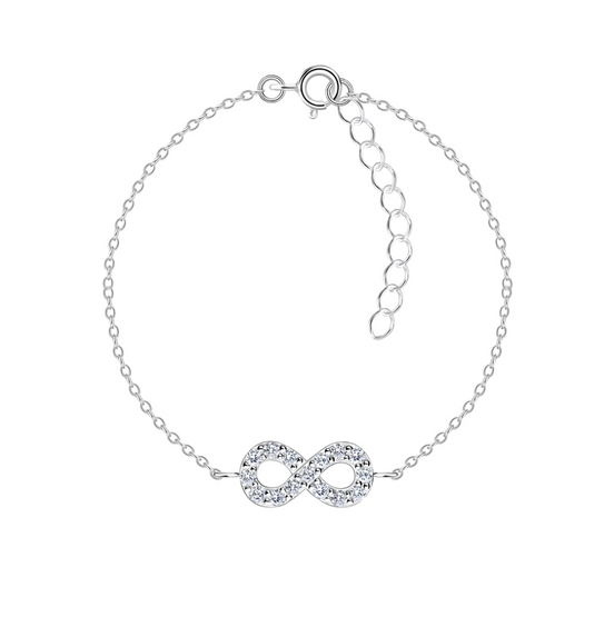 Infinity Armband 925 Silber mit Zirkonia