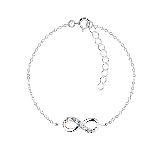 Infinity Armband 925 Silber mit Zirkonia