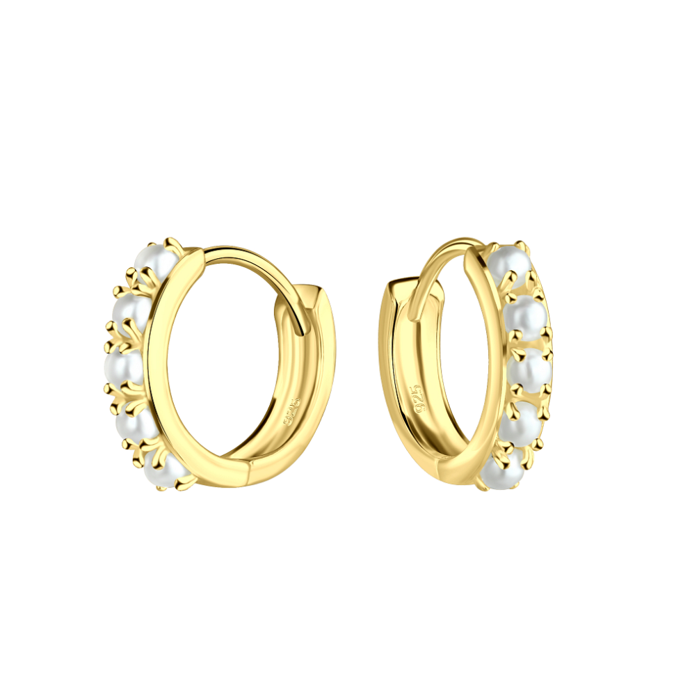 Perlen Kreolen 925 Silber 12mm