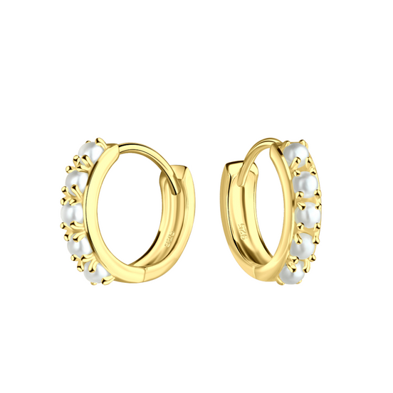 Perlen Kreolen 925 Silber 12mm