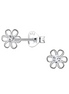 Blumen Ohrstecker 925 Silber Kristall