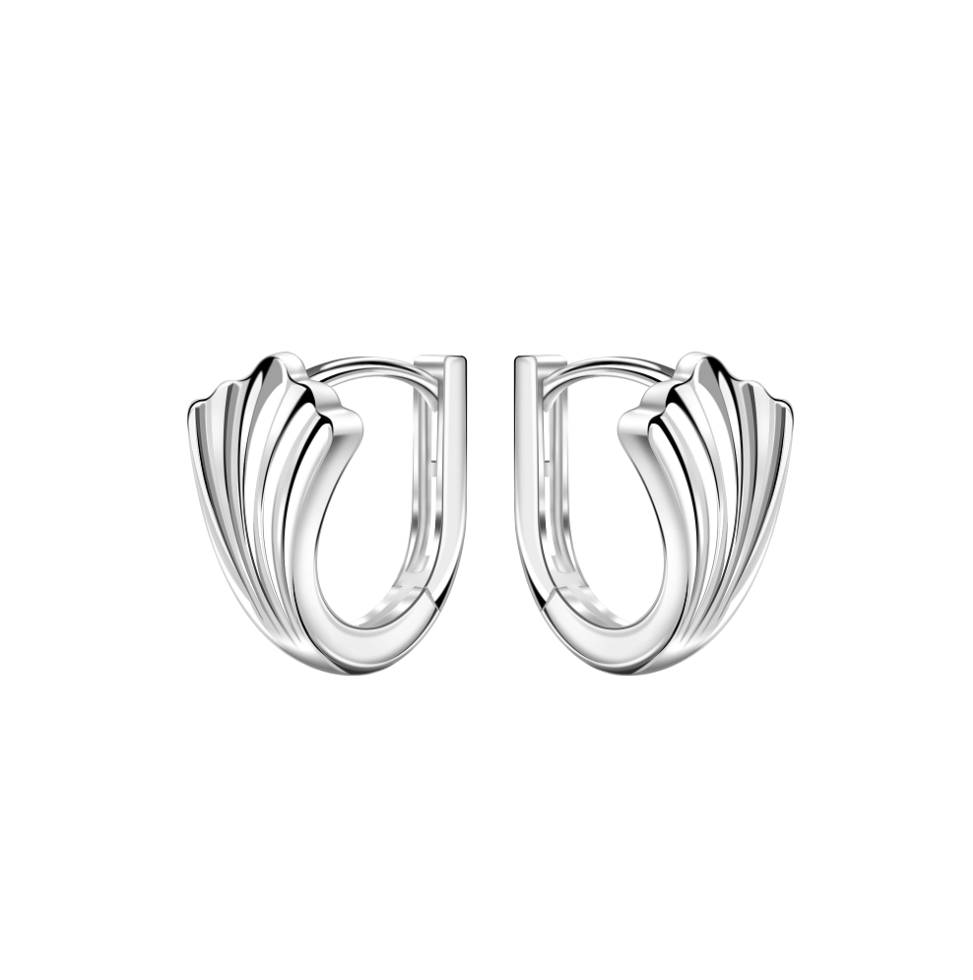 Blatt Kreolen 925 Silber 12mm