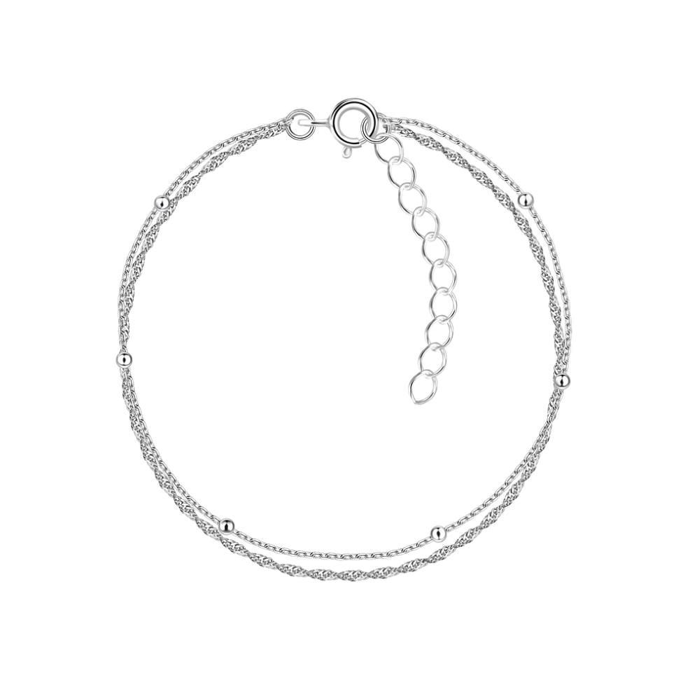 Doppelketten Armband 925 Silber