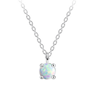 Halskette 925 Silber Opal