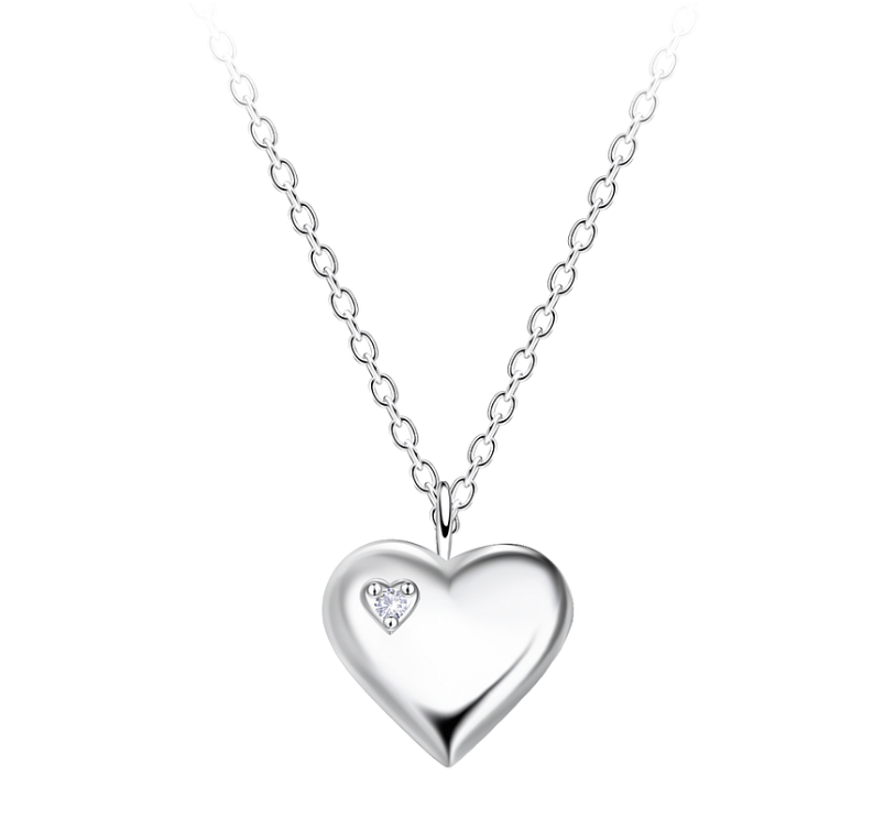 Herz Halskette 925 Silber Zirkonia