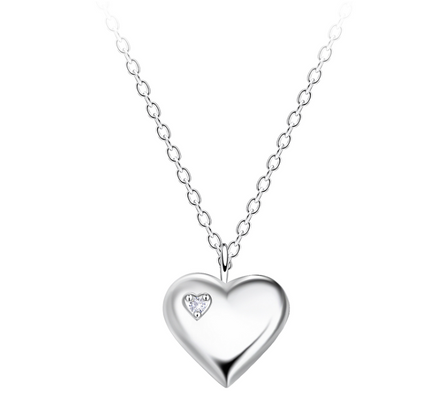 Herz Halskette 925 Silber Zirkonia