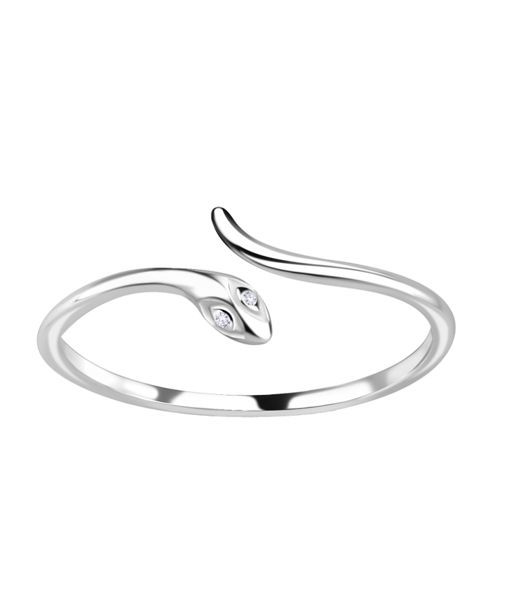 Schlangen Ring 925 Silber Zirkonia