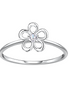 Blumen Ring 925 Silber Zirkonia