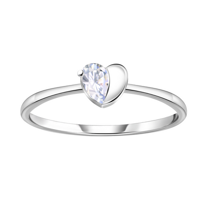 Herz Ring 925 Silber Zirkonia