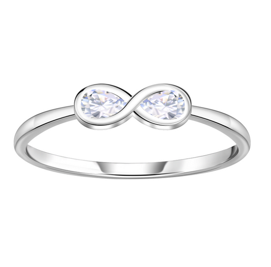 Infinity Ring 925 Silber Zirkonia