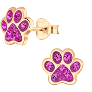 Pfoten Ohrstecker 925 Silber rosé